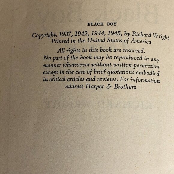 Black Boy A Record of Childhood and Youth Richard Wright 1945 - Picture 5 of 14
